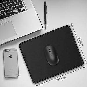 Mouse Pads, 3 PCS, Black Standard Mouse Pads, Office and Gaming,Stitched Edges, Rubber Anti Slip Base Mouse pad, Dirt Resistant, Durable, Square, 10.2 inches x 8.3 inches x 0.12 inches