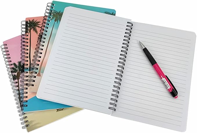 ALIMITOPIA Spiral Notebook Journal,Wirebound Ruled Sketch Book NotePad Diary Memo Planner,A5 Size(8.3X5.7) & 80 sheets (Beach)