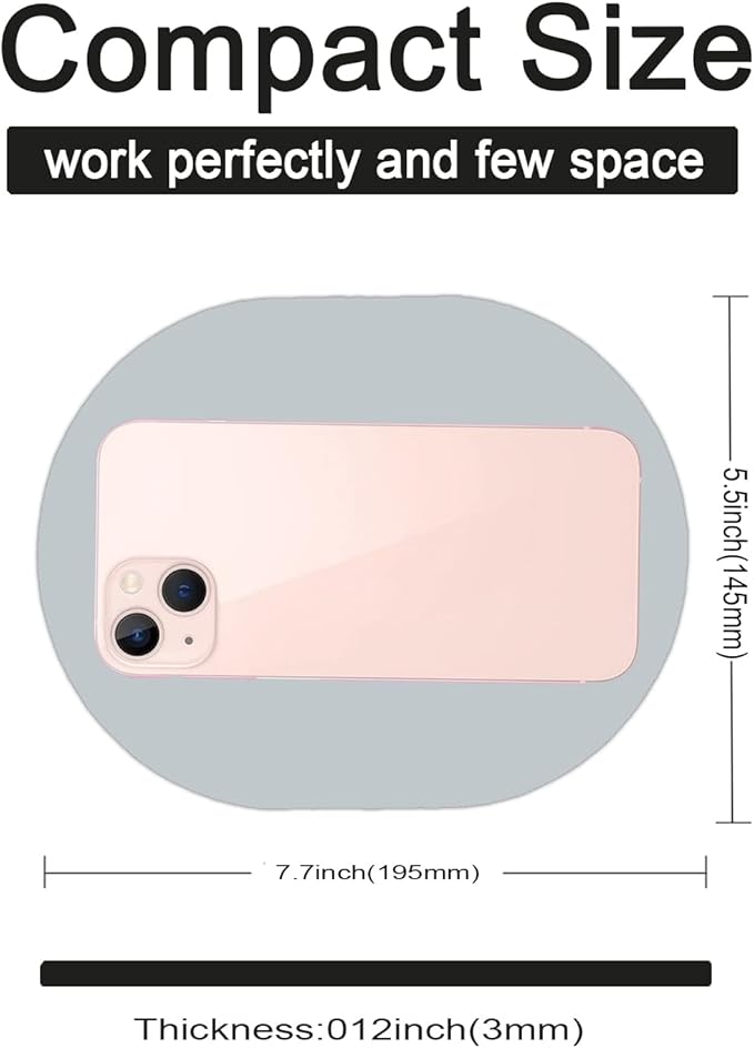 Small Mouse pad, Portable, Waterproof Non-Slip Rubber Bottom, Suitable for Wireless Mouse, Laptop Keyboard Tray for Both Men and Women, Office Travel Grey 5.5x7.5in