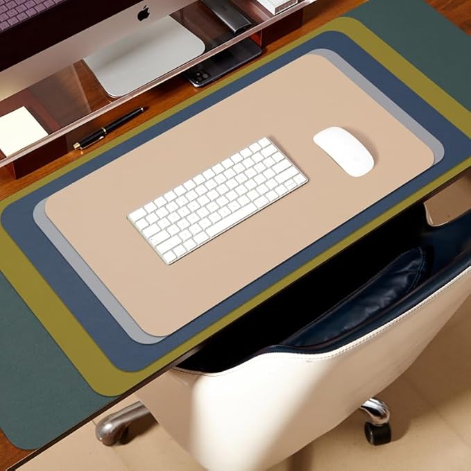 Leather Desk Mat - Small Non-Slip PU Desk Pad for Office and Home - Desk Organization and Accessories - Ideal for Large Mouse Pad and Small Desk Mats on Top of Desks (Dark Gray,23.6"x 13.8")