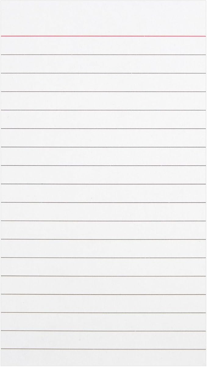 Okuna Outpost 300 Pack Vertically Ruled Index Cards - Lined Paper Vertical NoteCards - Portrait Style (3 x 5 In)