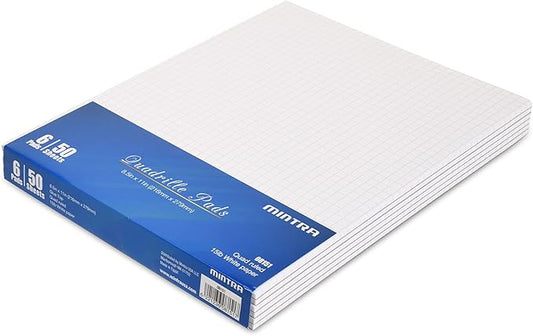 Mintra Glue Top Writing Pads (Letter (8.5in x 11in) - Graph, White)