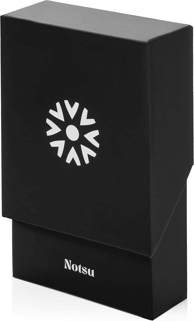 Notsu Centre Rise To Do List Card Box Set | 50 Foldable To-Do Vertical Notecards 3x5, Productivity Index Card Organizer Tab Dividers, Desk Card Holder Stand (Black)