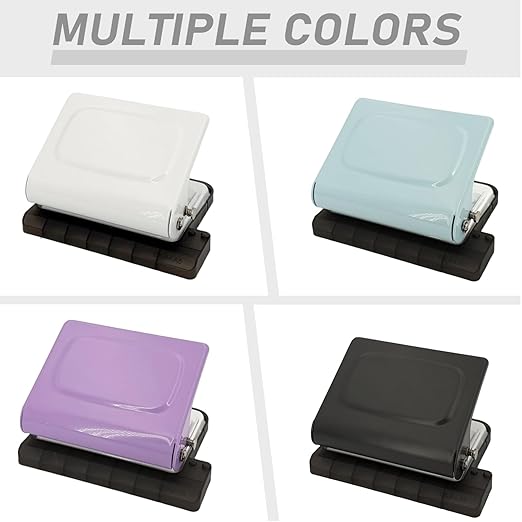 10 Hole Punch Binding Machine Kit for Planner (Purple) with 10 Multi-Color Spiral Coils, Adjustable A4 A5 B5 Paper Puncher, DIY Notebook Scrapbook Maker for Home Office School Organization