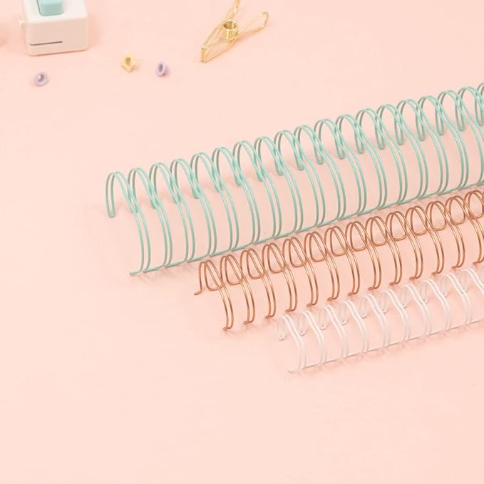 Craftelier - Set of 2 Double Ring Spiral Binders for Albums, Notebooks, Diaries or Calendars | Ideal for Scrapbooking and Other Crafting Projects | Γ 1.90 cm (0.75") - Mint Green Colour