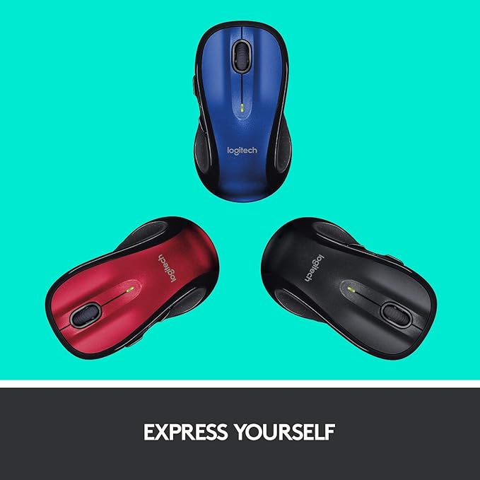 Logitech M510 Wireless Computer Mouse – Comfortable Shape with USB Unifying Receiver, with Back/Forward Buttons and Side-to-Side Scrolling - Red