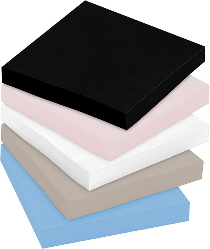 Post-it Super Sticky Notes 654-5SSNE, 3 in x 3 in (76 mm x 76 mm) - (24 Pack)
