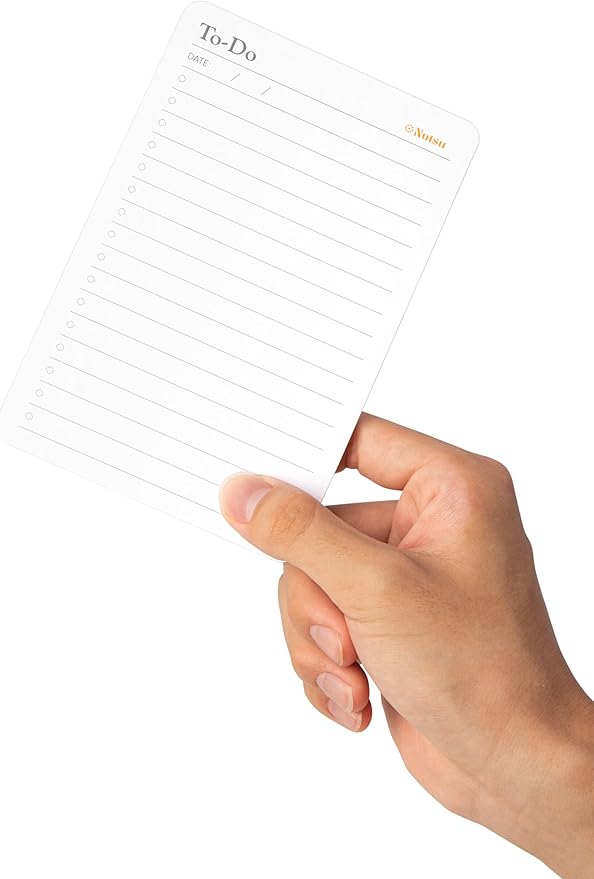 Notsu To Do List Grid Index Cards 4x6 | 40 Task Planner Foldable Vertical Notecards with Rounded Corners