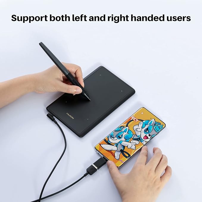 Drawing Tablet HUION H420X Graphics Drawing Tablet with 8192 Level Pressure Battery-Free Stylus, 4.17x2.6 inch Digital Art Tablet for OSU Game, Design, Teaching, Work with PC, Mac, Linux & Mobile