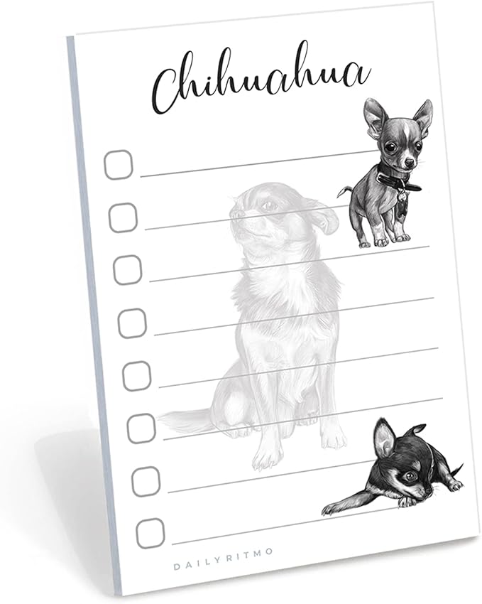 Chihuahua Sticky Notepad to Do List | Chihuahua Dog Lover Gifts for Women | Office School Supply Sticky Notes 4"x6" 50 Pages