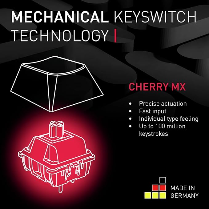 Cherry MX 3.0S, Wired Mechanical Gaming Keyboard, Robust Aluminum Housing, RGB-Lighting, Full Key Rollover, Anti Ghosting, MX Brown Switches, Black