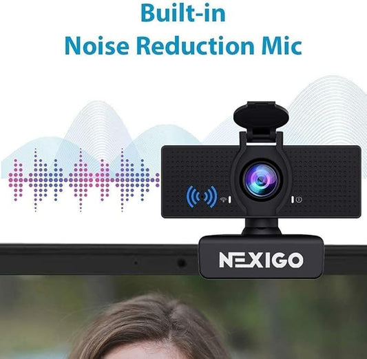 NexiGo 1080P Business Webcam Kits, N60 HD Web Camera with Microphone and Privacy Cover, Software Control, Lightweight Mini Tripod, Extendable Stand, for Zoom/Skype/Teams