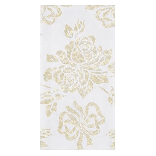 Hoffmaster 856520 Linen-Like Guest Towel, 1/6 Fold, 17" Length x 12" Width, Gold Prestige (Case of 500)