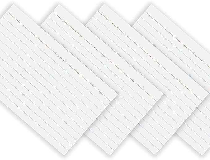 Index Cards 4x6 Bulk, (4800 Cards), Notecards 4x6 lined, Blank on Back, Flashcards for School Home and Office, Ruled Index Card, 100 Per Pack, (48 Pack)