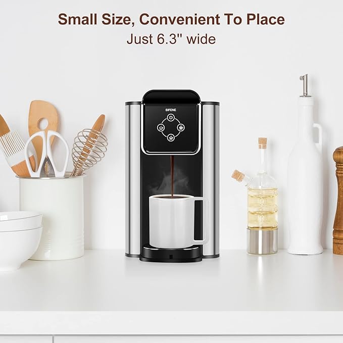 3-in-1 Single Serve Coffee Maker, Pod, Ground Coffee & Tea Brewer, Fast Brew Compact Coffee Machine with Touch Screen and 50 oz Water Reservoir