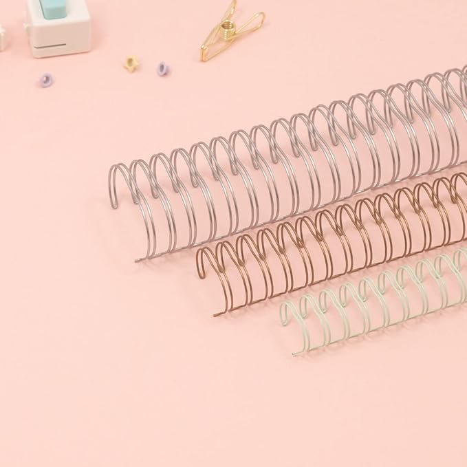 Craftelier - Set of 2 Double Ring Spiral Binders for Albums, Notebooks, Diaries or Calendars | Ideal for Scrapbooking and Other Crafting Projects | Γ 1.90 cm (0.75") - Silver Colour