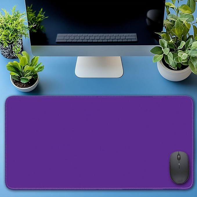 Large Mouse Pad, Non-Slip Desk Blotter, Office Desk Mat, Purple, 31x12 inch