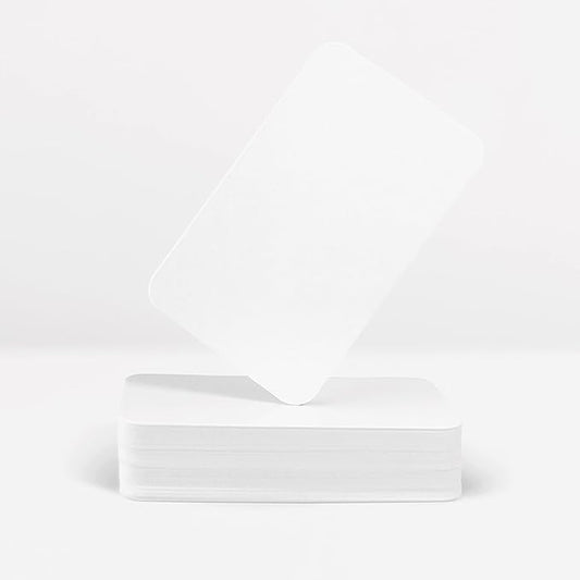 Purple Q Crafts Small White Business Cards 100 Pack 3.5"x2.2", Rounded Edge Small Index Cards