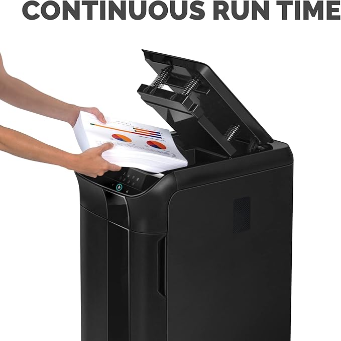 Fellowes AutoMax 550C Cross Cut, Auto Feed 2-in-1 Heavy Duty Commercial Paper Shredder with SilentShred (4963001)