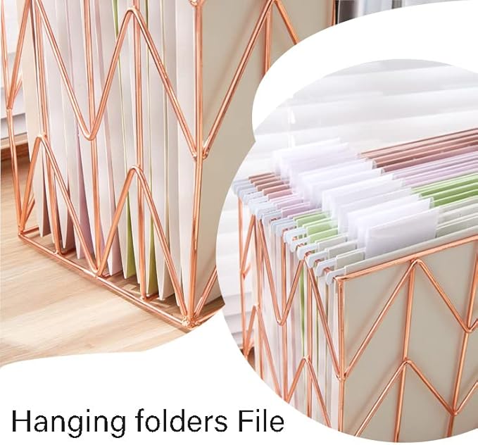 12 Piece Hanging Color Folder, Cute File Cabinet Storage Box, Decorative Hanging Letter Sized Folder, 1/5 Cut Adjustable Label Decoration for Home Office, School Classroom, 4 Colors