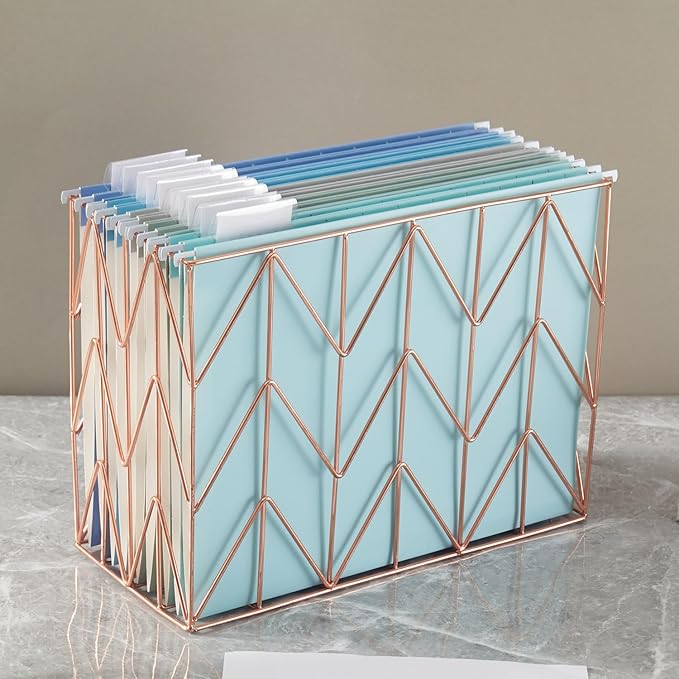 50 Pack Hanging File Folders Letter Size with 1/5 Cut Adjustable Tabs File Folder for Filing Cabinet Reinforced Hanging Folders Design for Home School Office and Medical Charts, Blue Design
