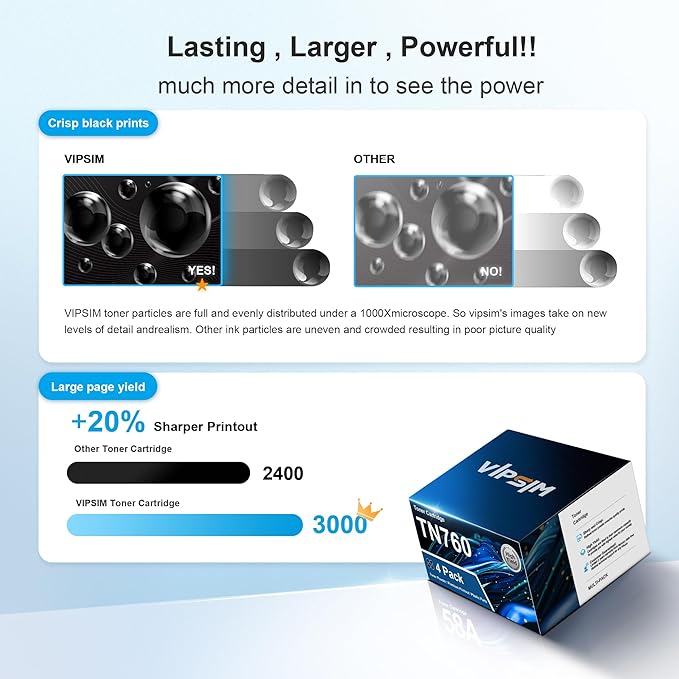 TN760 Toner for Brother Printer Replacement for Brother TN760 TN-760 TN730 TN-730 to use with DCP-L2550DW MFC-L2710DW MFC-L2750DW HL-L2350DW HL-L2370DW HL-L2395DW HL-L2390DW Printer (4 Black)