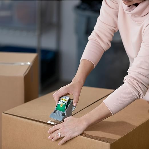 Duck EZ Start Clear Packing Tape with One-Handed Dispenser - Quiet Easy Start Packaging Tape for Boxes,Shipping,Moving & Storage - 1.88 Inch x 55 Yards (1259457),(Pack of 9)