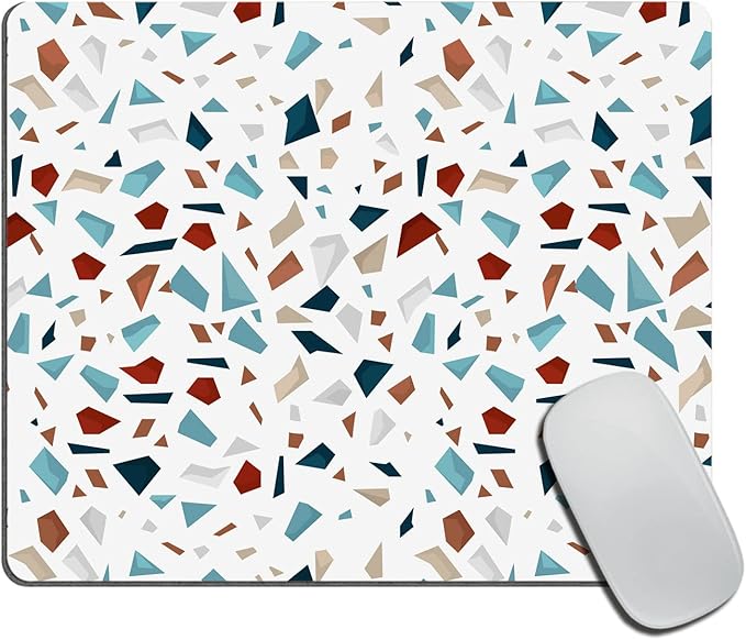 Mouse Pad Terrazzo Mousepad Cute Abstract Office Decor for Women Mosaic Desk Accessories Marble Unique Mousepad Gift Colleague Boss 9.5"x7.9"x0.12" Inch