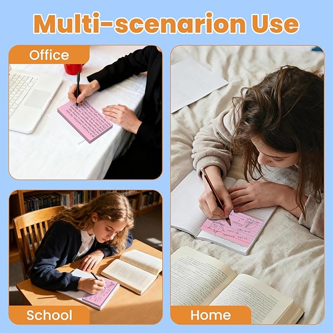 300PCS Index Cards 3 x 5 Inch, Pink Flash Cards, Lined Flashcards Notecards, Flash Cards for Studying, Ruled Front and Blank Back, Note Cards for Office, Home and School
