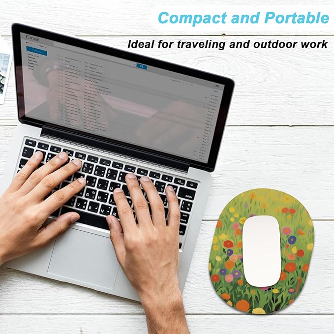 Rimilak Small Mouse Pad 6 x 8 Inch, Takes up Wrist and Mouse Space, Waterproof Compact Mini Mouse Mat for Laptop Computer Wireless Mouse Keyboard Home Office Travel,Green Grass Cat