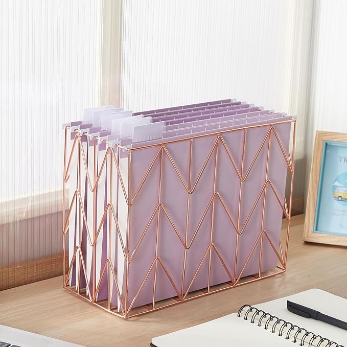 6 Pack Gradient Hanging File Folder Letter Size Reinforced Hanging Folders with 1/5-Cut Adjustable Tabs File Folders for Filing Cabinet Organizer for Office Home Medical Charts, Purple