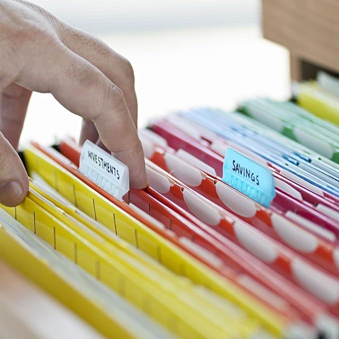 uxcell Hanging File Folder Tabs, 2 Inch Insertable Tabs and Inserts Plastic Clear File Organizer Labels Filing for Folder Quick Identification, Clear, 50 Pcs