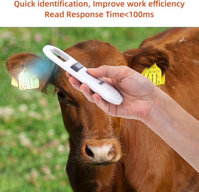 NetumScan Pet Microchip Reader, 256 Data Storage Pet Chip ID Tag Scanner Rechargeable Handheld Animal Scanner with OLED Display for ISO 11784/11785,FDX-B and ID64 RFID EMID