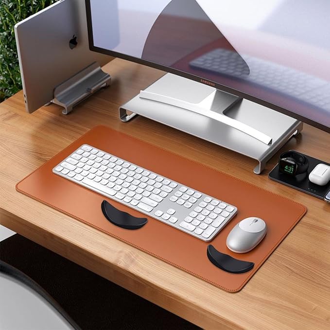 JIKIOU Left-Handed and Right-Handed Truly Ergonomic Wrist Rest for Mouse and Keyboard, Carpal Tunnel Support, Pain Relief, Anti-Fatigue, Easy Glide, Office Computer Laptop Gaming (Left+Right)