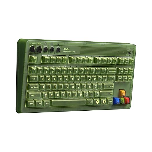 8BitDo Retro 87 Mechanical Keyboard with RGB Backlight, Bluetooth/2.4G/USB-C Hot Swappable Wireless Gaming Keyboard for Windows and Android - Xbox Edition (Officially Licensed)