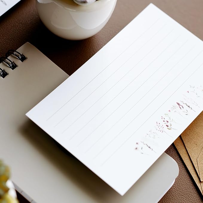 Wild Flower Index Cards by Pure Print and Design | Floral Flash Cards Perfect For Study Sessions & Learning | 100 Cards of Premium Quality with 5 Different Designs | Wild Flower | 3x5 inches