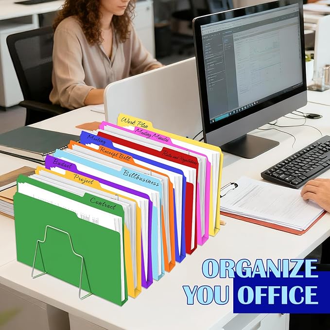 252 Pack Colored File Folders,21 Colors File Folders Letter Size Manilla Folders 8.5 x 11,1/3 Cut Tab Filing Folders for Office School Business Documents Files Paper