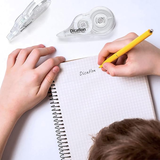 White Correction Tape 10 Pack, Easy Use Roller Applicator, Instant Dry, Jam Free PET Film, Smooth Precise Corrections for School, Office, Home,1/5" X39Ft