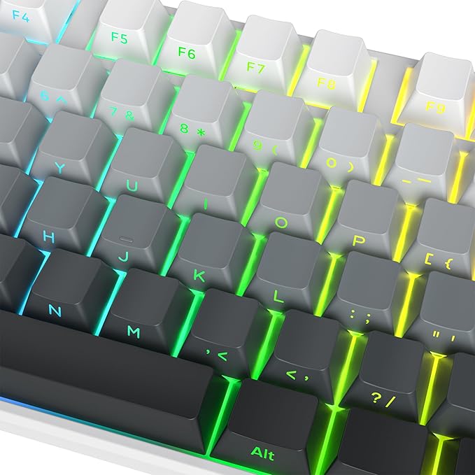 Guffercty kred Gradient PBT Key caps for Mechanical Keyboards, 135-keys Custom Minimalist Side Printed Double Shot Keycaps Cherry Profile for Gaming Keyboard (Polar)