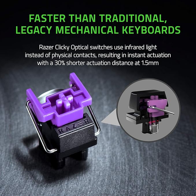 Razer Huntsman Mini 60% Gaming Keyboard: Clicky Optical Switches - Rapid Trigger Mode - Chroma RGB Lighting - PBT Keycaps - Onboard Memory - Snap Tap - White