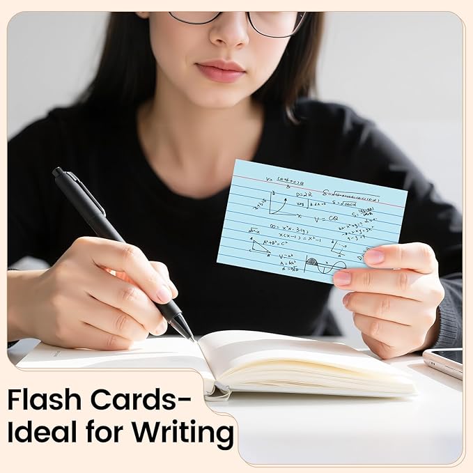Index Cards 3x5 Inch, 250sheets, Flash Cards,Ruled Lined Colored Note Cards Paper For Studying, Schools Supplies, College, Office And Home Organization, Note Taking Supplies