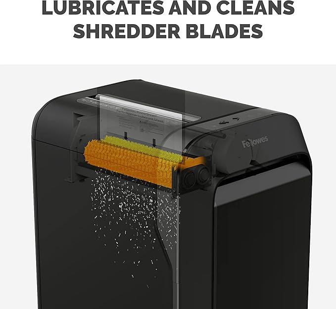 Fellowes Powershred Performance Shredder Oil, 12 oz. & Powershred Performance Paper Shredder Lubricant Sheets, 6 x 8.50 x 0.031 Inch, 10-Pack