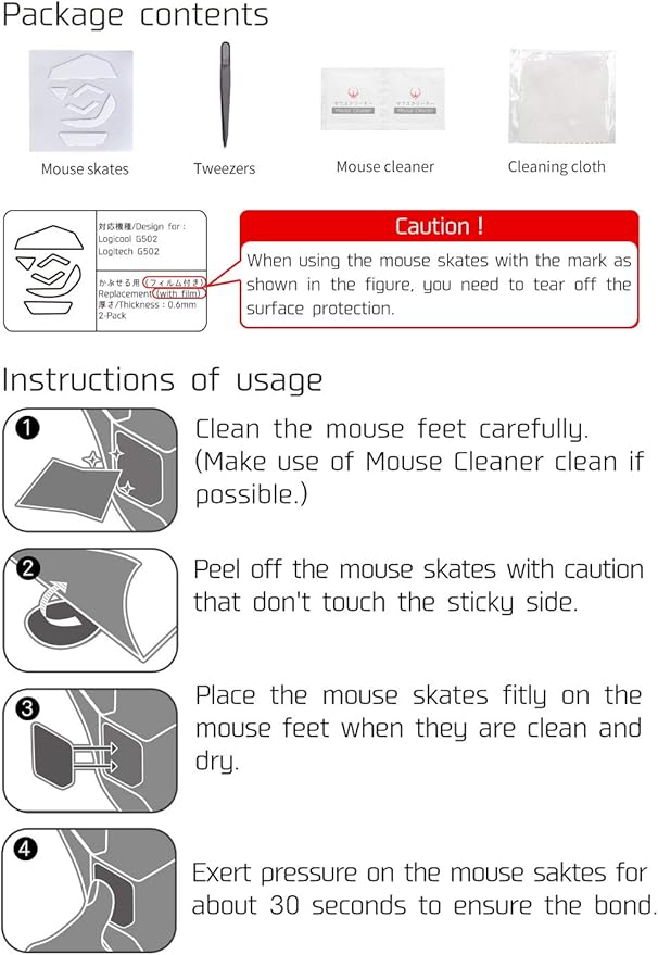 HOTLINEGAMES 2Sets 3.0 Plus Rounded Curved Edges Mouse Feet Skates Compatible with Logitech MX Master 3S / 3 Gaming Mouse Feet Replacement (0.8mm, Smooth Glide, Pure PTFE) Professional Mice Upgrade