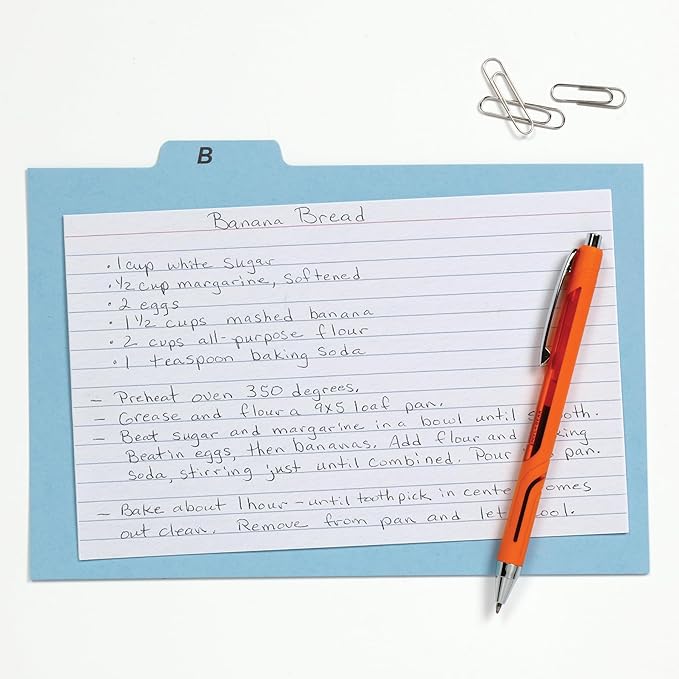 Oxford Heavy Weight Index Card Guides, 6 x 9 Inches, Alphabetical A-Z Dividers, Great Recipe Card Organizer, 25-Set (P6925)