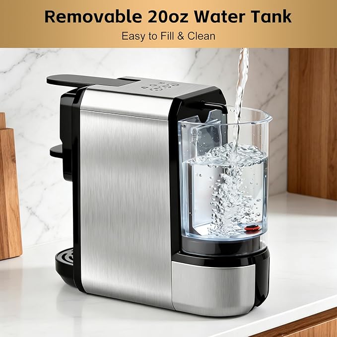 CUSIMAX Espresso Machine Single Serve Coffee Machine Compatible with Nespresso Pods, Adjustable Brewing Size, 19Bar Coffee Maker, Stainless Steel Espresso Maker with 20oz Remevable Water Tank