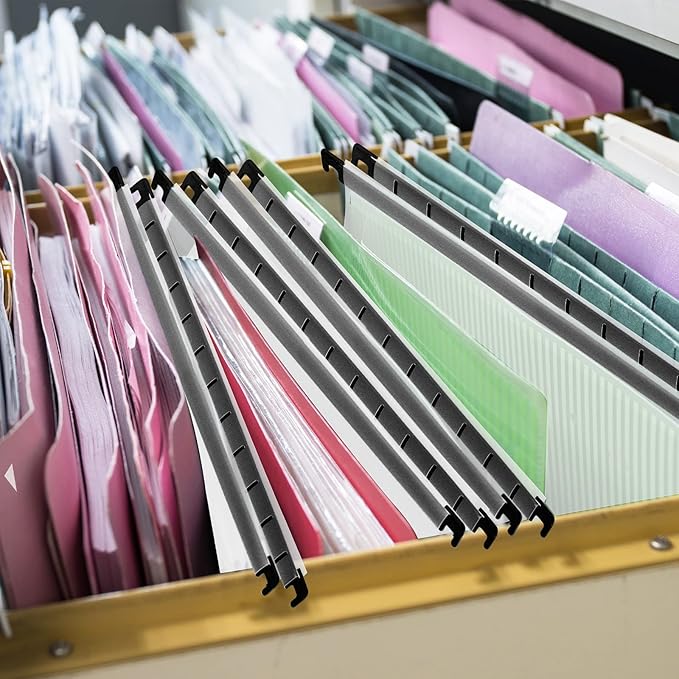 Letter Size Clear Hanging File Folders Hanging Document Folder Plastic Transparent Hanging File Folder for File Cabinets Document Filing (20, Transparent)