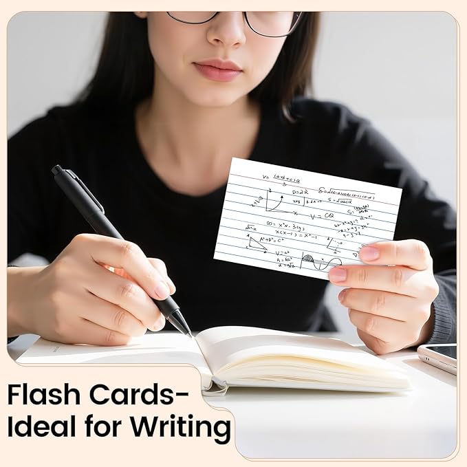 Index Cards 3x5 Inch, 300sheets, Flash Cards,Ruled Lined White Note Cards Paper For Studying, Schools Supplies, College, Office And Home Organization, Note Taking Supplies