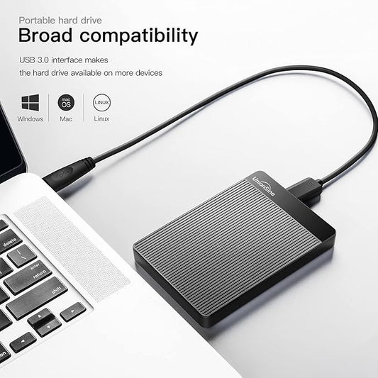 UnionSine 1TB Ultra Slim Portable External Hard Drive HDD-USB 3.0 for PC, Mac, Laptop, PS4, Xbox one, Xbox 360-(Black)