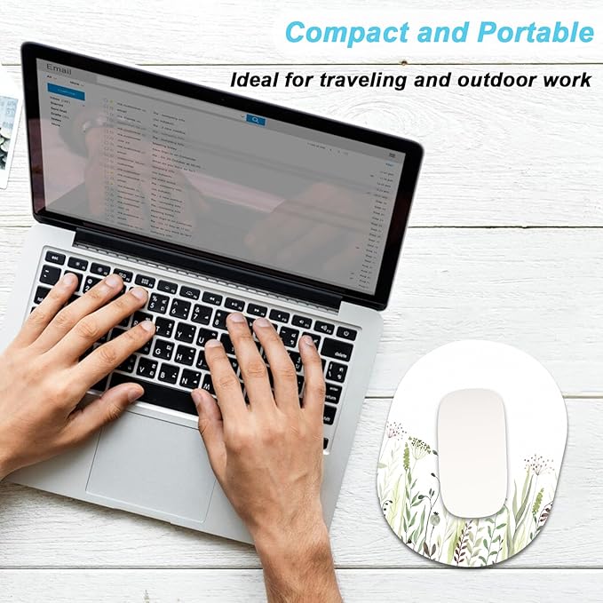 Rimilak Small Mouse Pad 6 x 8 Inch, Takes up Wrist and Mouse Space, Waterproof Compact Mini Mouse Mat for Laptop Computer Wireless Mouse Keyboard Home Office Travel,Butterfly Leaves