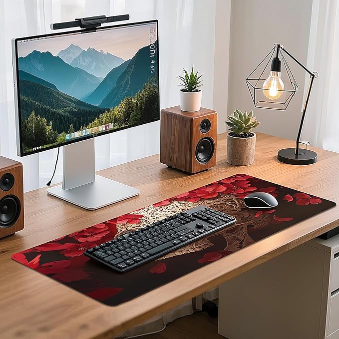 Gaming Mouse Pad - (31.5"×11.8") Skull Large Mouse Pads for Desk - Desk Mat for Keyboard and Mouse with Non-Slip Base, Desks Pad Matfor Game/Office & Home